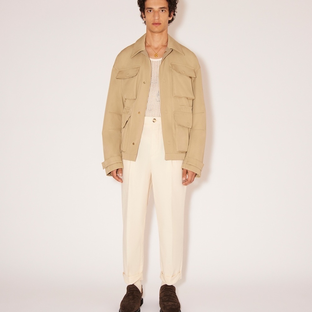 NWT NANUSHKA | GINI - Heavy Poplin High Rise Tailored Pants - Creme | Size Large